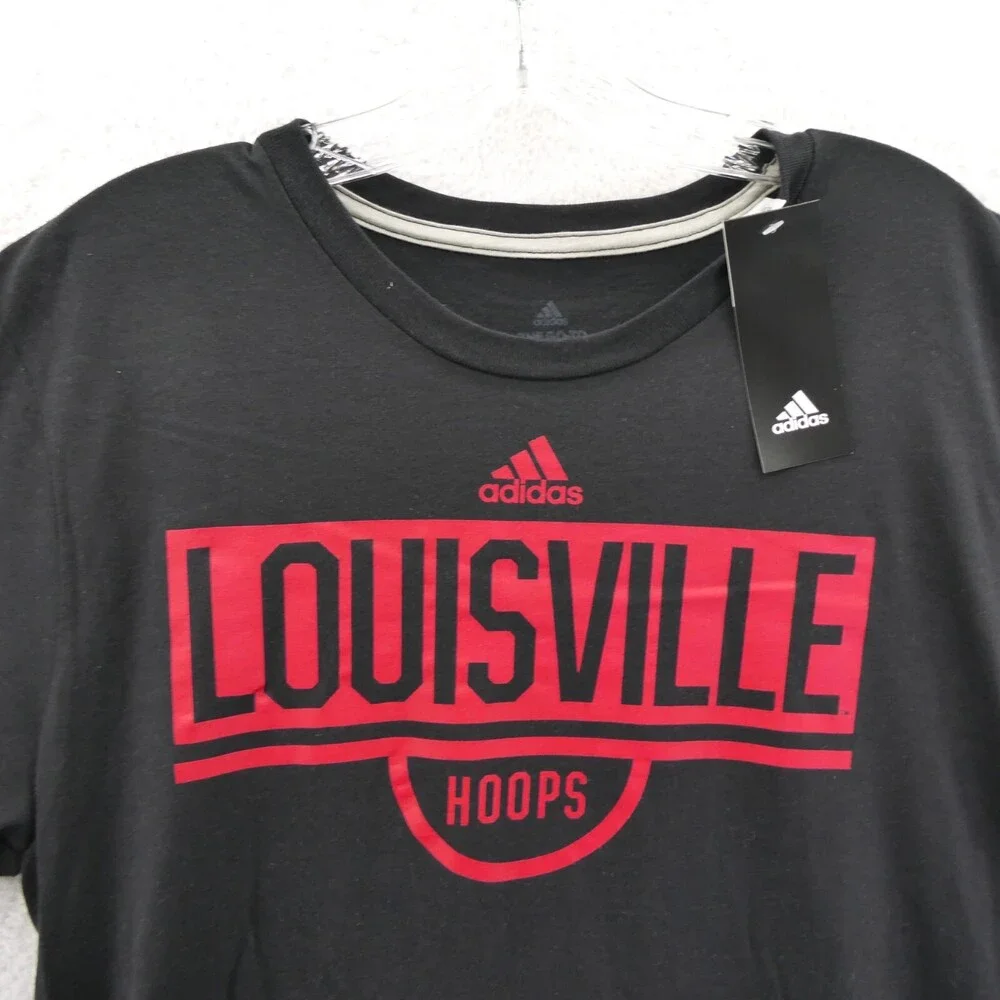 Louisville Cardinals Shirt Mens Large Black‎ Adidas College Basketball Tee New